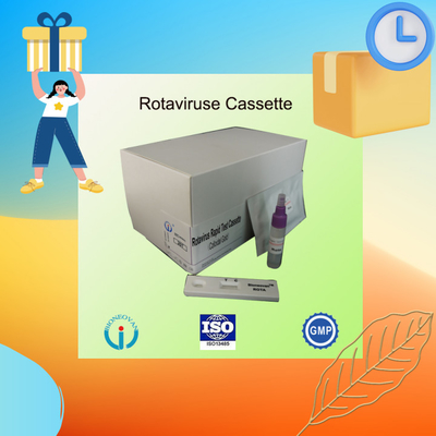 تست سریع IVD Rotavirus Rapid Cassette Colloidal Gold برای تشخیص بیمارستانی 2-30C مدت نگهداری 24 ماه