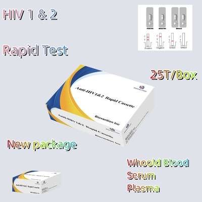 واکنش دهنده آزمایش سریع HIV 1/2 روش کشف طلا کلائیدی با 25 آزمایش