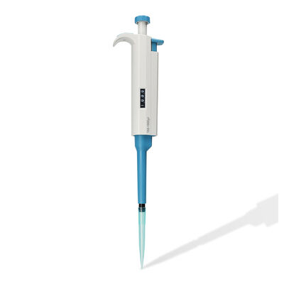 DLAB TopPette یک کانال تنظیم می شود Micropipette با طراحی سبک ارگونومیک Autoclavable قسمت پایین و ISO 8655 مطابقت