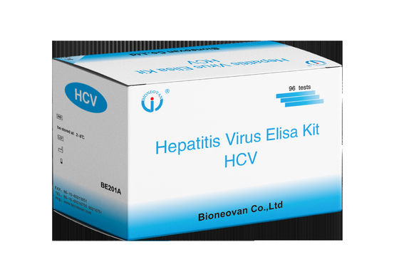 کیت آزمایش الیزای ضد HCV با ویژگی بالا برای 96 آزمایش و زمان سنجش 1.5 تا 3 ساعت