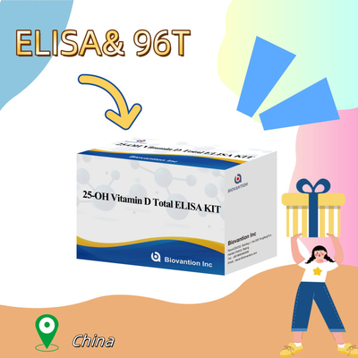 کیت آزمایش 25-OH ویتامین D Elisa حساس برای اندازه گیری کمی سطح 25- هیدروکسی ویتامین D در سرم یا پلاسما